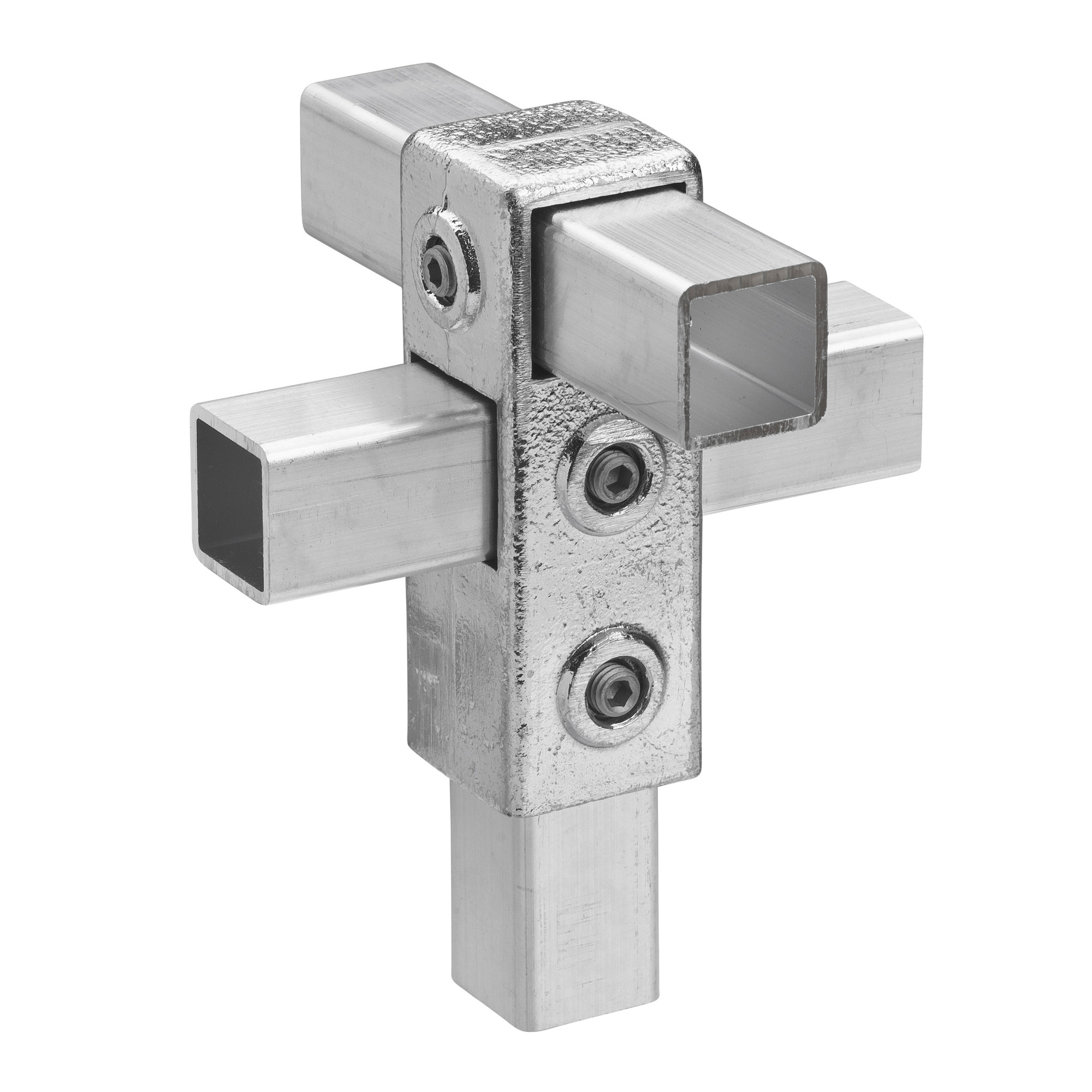 Buiskoppeling combinatiekoppeling aluminium ⧄ 40 mm zijdeglans vierkant