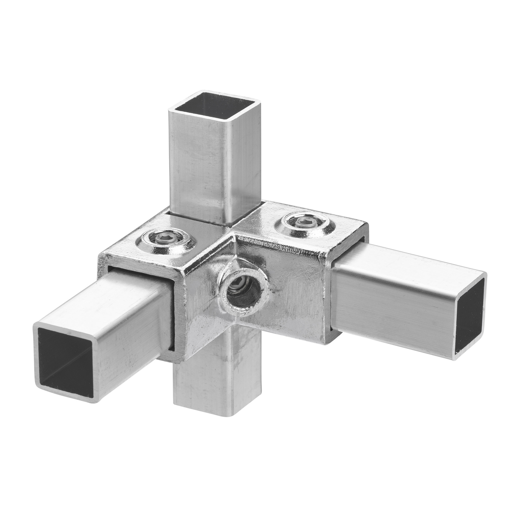 Buiskoppeling hoekstuk aluminium ⧄ 25 mm zijdeglans vierkant