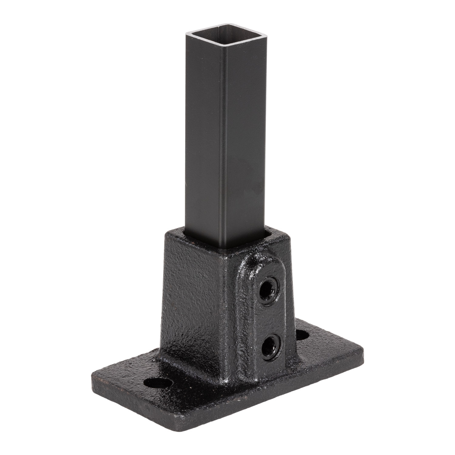 Buiskoppeling voetplaat zwart ⧄ 40 mm zijdeglans vierkant