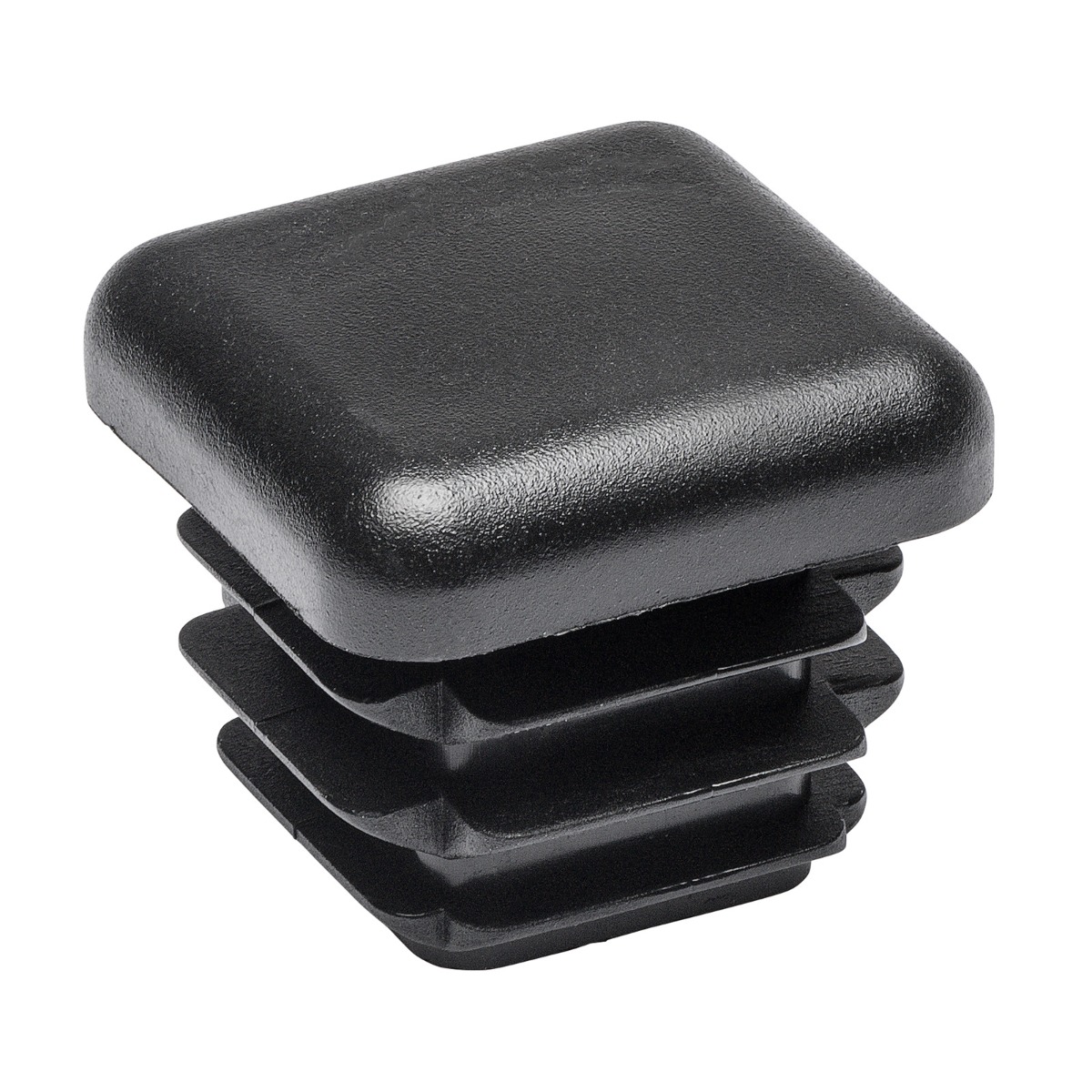 Buiskoppeling afdekdop zwart ⧄ 25 mm zijdeglans vierkant
