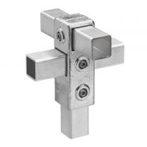 Buiskoppeling combinatiekoppeling aluminium ⧄ 25 mm zijdeglans vierkant