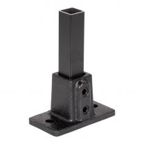 Buiskoppeling voetplaat zwart ⧄ 25 mm zijdeglans vierkant
