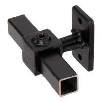 Buiskoppeling leuningdrager zwart ⧄ 25 mm zijdeglans vierkant
