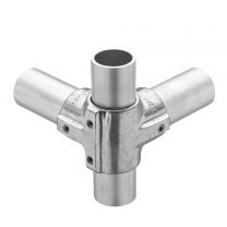 Buiskoppeling hoekstuk aluminium Ø 48 mm zijdeglans rond