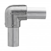 Buiskoppeling kniestuk aluminium Ø 42 mm zijdeglans rond