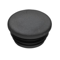 Kunststof afdekdop zwart Ø 33,7 mm zijdeglans rond