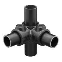 Buiskoppeling hoekstuk zwart Ø 26,9 mm zijdeglans rond
