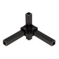 Buiskoppeling speciaal hoekstuk zwart ⧄ 40 mm zijdeglans vierkant