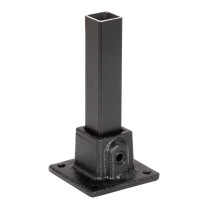 Buiskoppeling voetplaat zwart ⧄ 40 mm zijdeglans vierkant