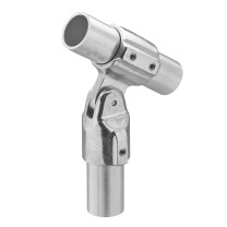 Buiskoppeling scharnier aluminium Ø 27 mm zijdeglans rond