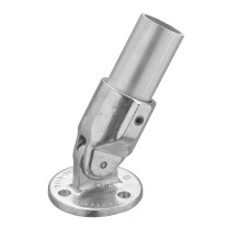 Buiskoppeling scharniervoet aluminium Ø 48 mm zijdeglans rond