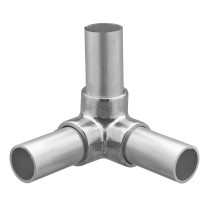 Buiskoppeling kniestuk aluminium Ø 48 mm zijdeglans rond