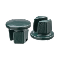 Einddop metaal groen 33,7 mm