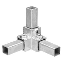 Buiskoppeling kniestuk zinkkleurig ⧄ 25 mm zijdeglans vierkant