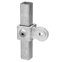 Buiskoppeling scharnierring zinkkleurig ⧄ 25 mm zijdeglans vierkant