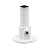 Buiskoppeling ronde voetplaat wit Ø 33,7 mm mat rond
