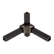 Buiskoppeling hoekstuk staalgrijs ⧄ 40 mm mat vierkant