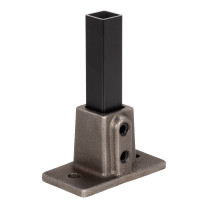 Buiskoppeling voetplaat staalgrijs ⧄ 40 mm mat vierkant