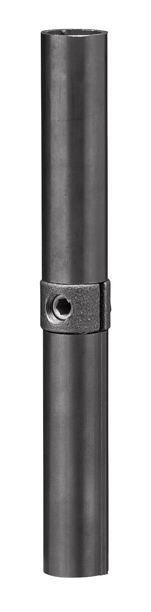 Buiskoppeling koppelstuk staalgrijs Ø 33,7 mm zijdeglans rond