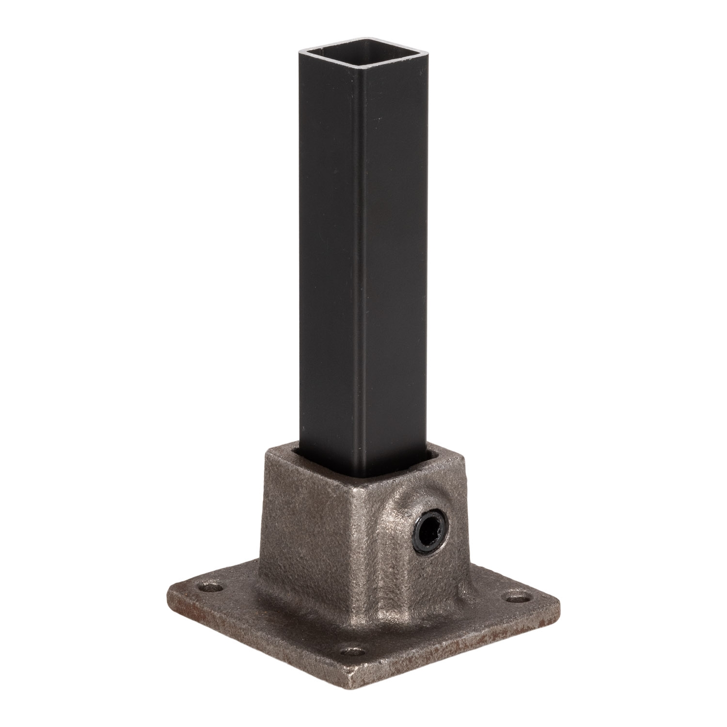Buiskoppeling voetplaat staalgrijs ⧄ 25 mm mat vierkant